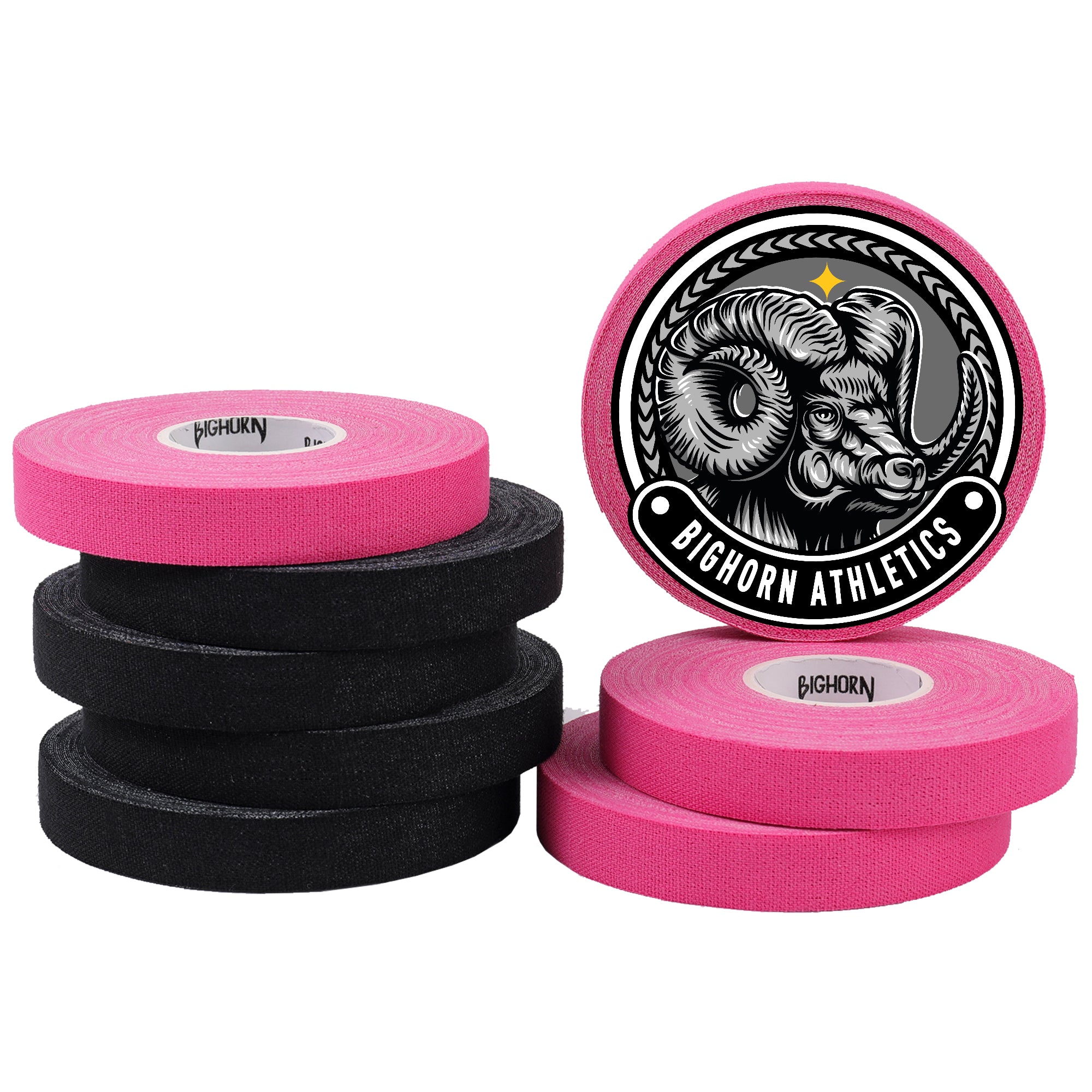 Jiu Jitsu Finger Tape, 8-Rolls, Black & Pink