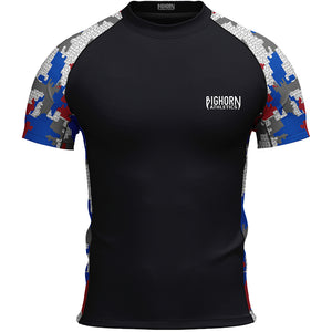 Jiu Jitsu Rash Guard – Red/White/Blue Camo