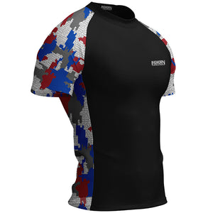 Jiu Jitsu Rash Guard – Red/White/Blue Camo