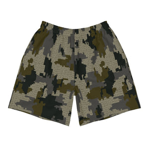 "The Warrior" Men's Athletic Training Shorts (Dark Green Camo)