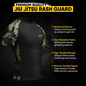 Jiu Jitsu Rash Guard – Dark Green Camo