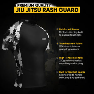 Jiu Jitsu Rash Guard – Alpine White Camo