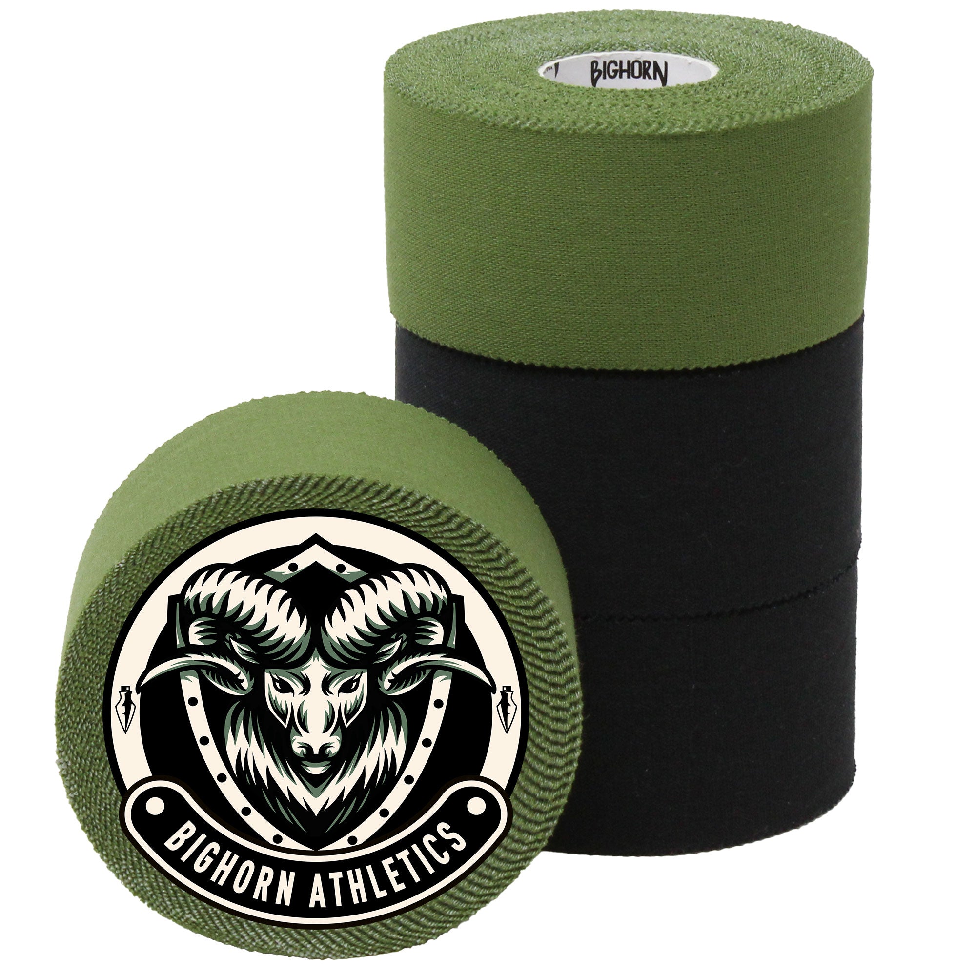 EZ-Tear Athletic Sports Tape, 1.5-Inch x 45-feet, 4-Rolls (Military Green & Black)