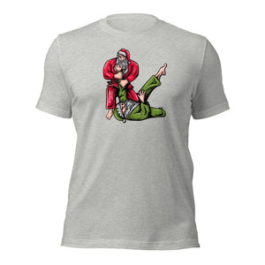 Jingle Throws & Santa Rolls Tee – A Festive Brawl for the Jiu Jitsu Haul (Grey)