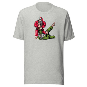 Jingle Throws & Santa Rolls Tee – A Festive Brawl for the Jiu Jitsu Haul (Grey)