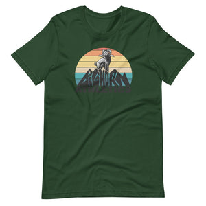 Men's Retro Bighorn Sheep Mountain, Pre-Shrunk T-Shirt