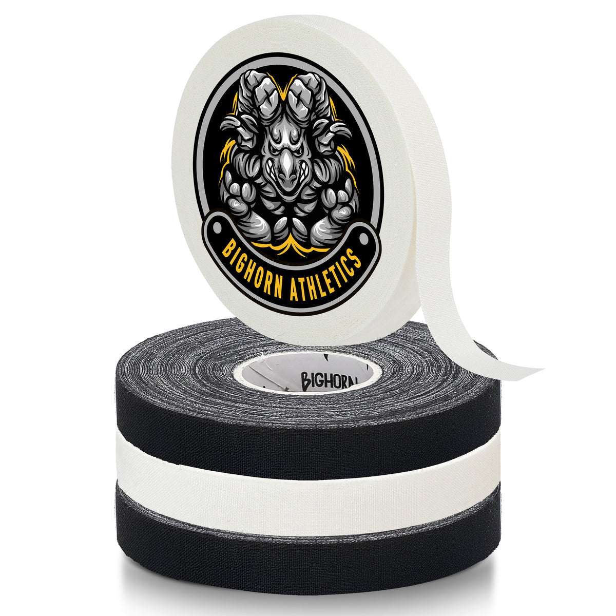 Premium Competition Finger Tape, 4-Rolls, Black/White Assorted