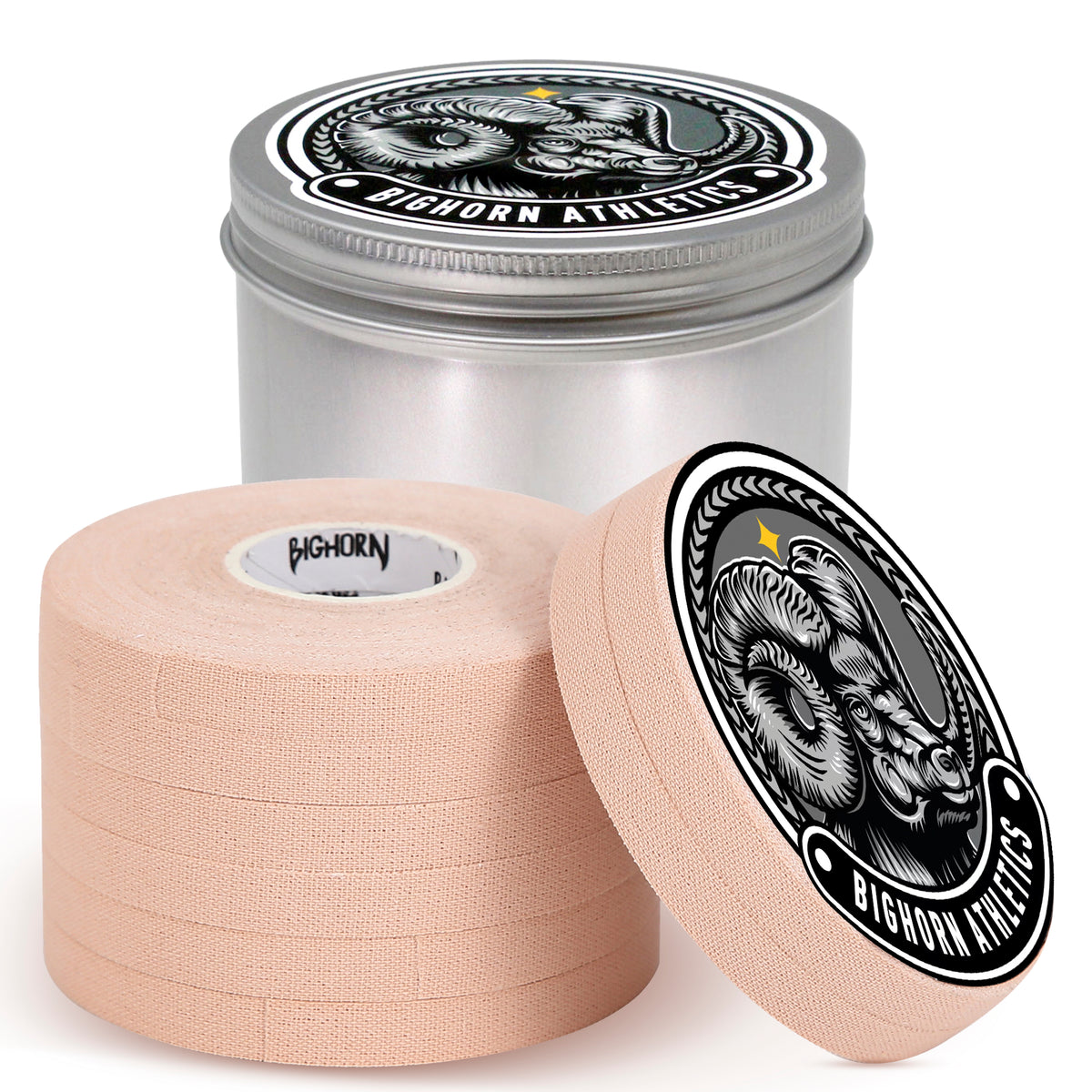 Jiu Jitsu Finger Tape with Tin Case, 8-Rolls, Nude