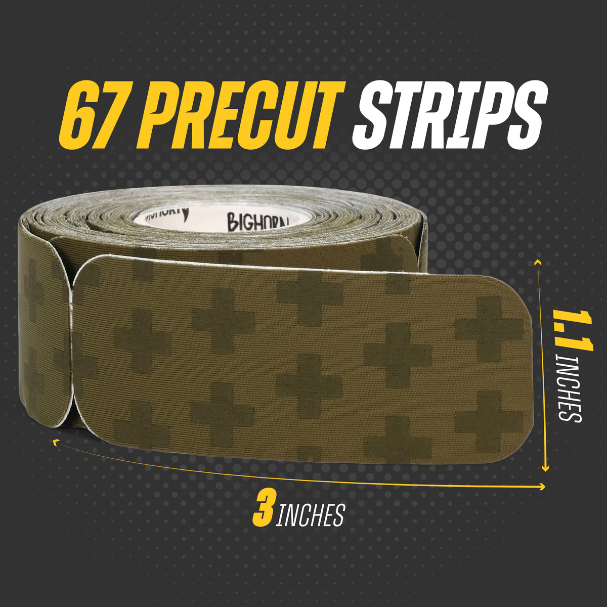 Blister Prevention Tape for Fingers &amp; Feet, Military Green, 1-Pack