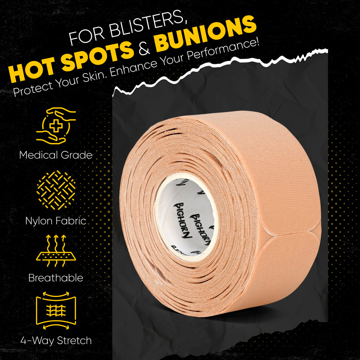 Blister Prevention Tape for Fingers &amp; Feet, Nude, 1-Pack