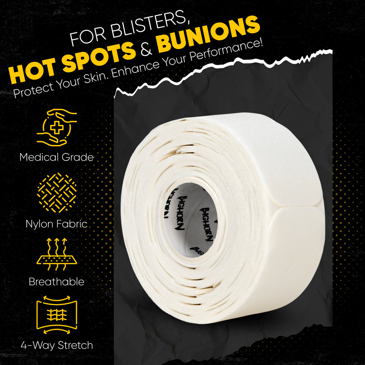 Blister Prevention Tape for Fingers &amp; Feet, White, 1-Pack