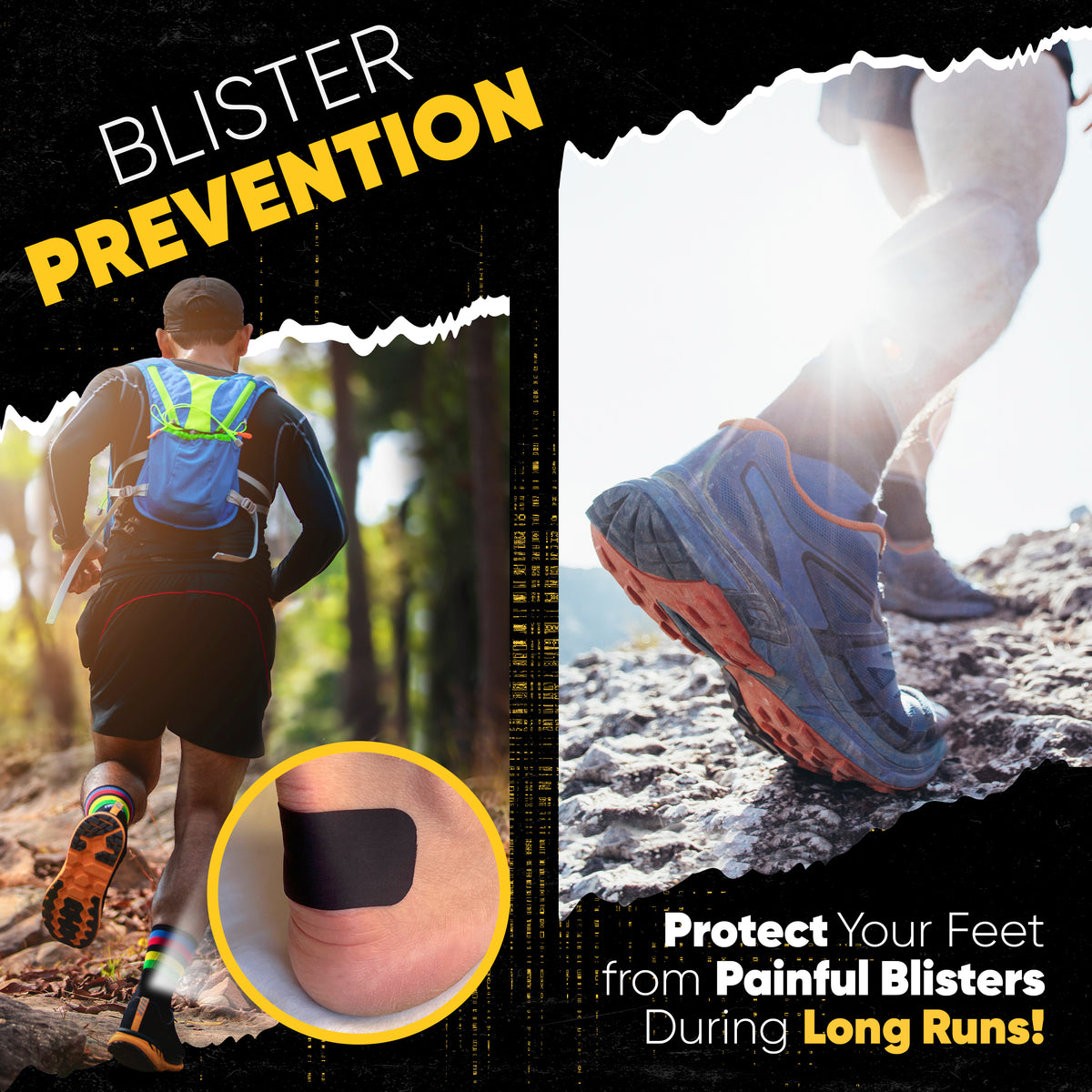 Blister Prevention Tape for Fingers &amp; Feet, Black, 1-Pack