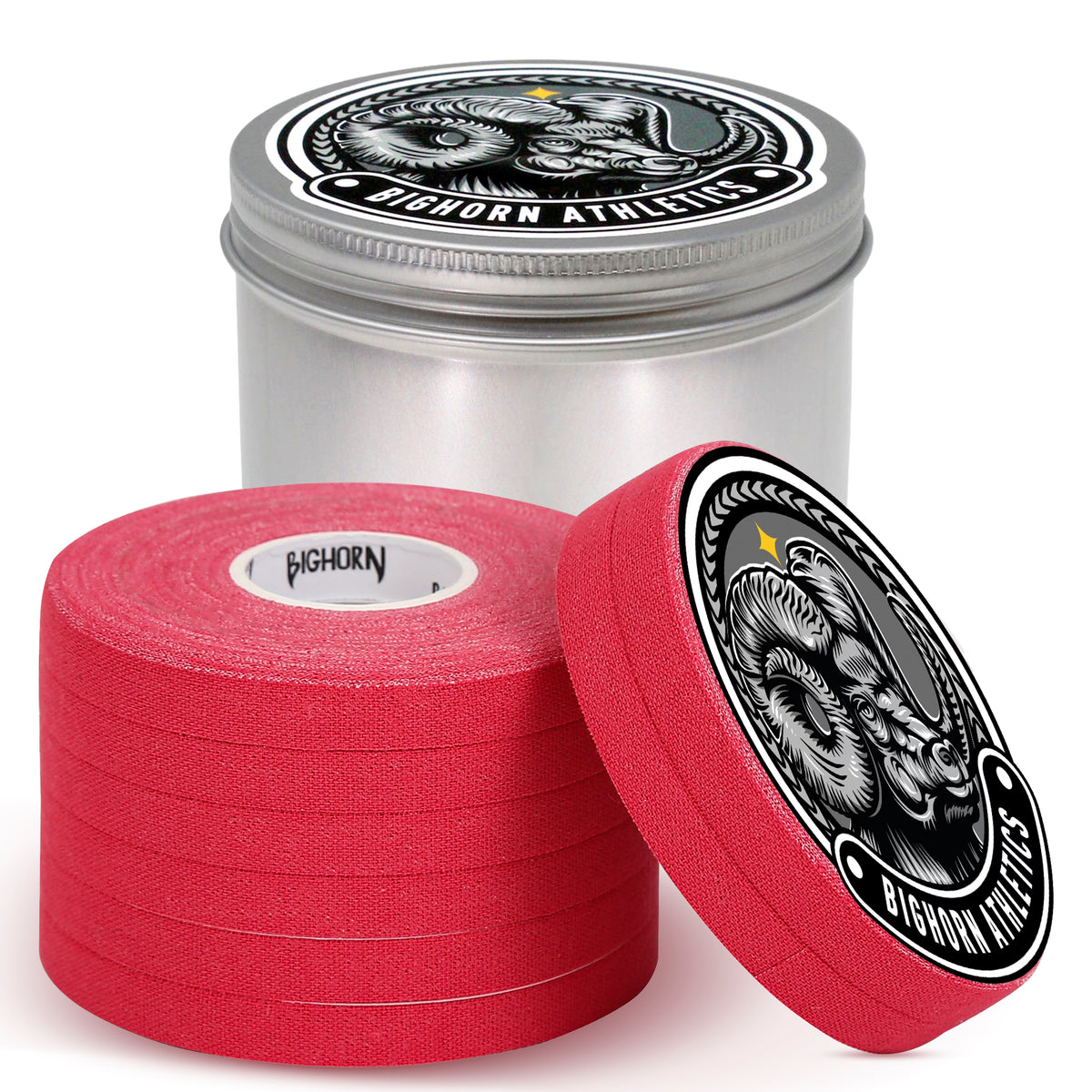 Jiu Jitsu Finger Tape with Tin Case, 8-Rolls, Red