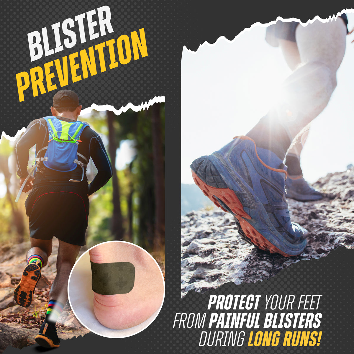 Blister Prevention Tape for Fingers &amp; Feet, Military Green, 1-Pack