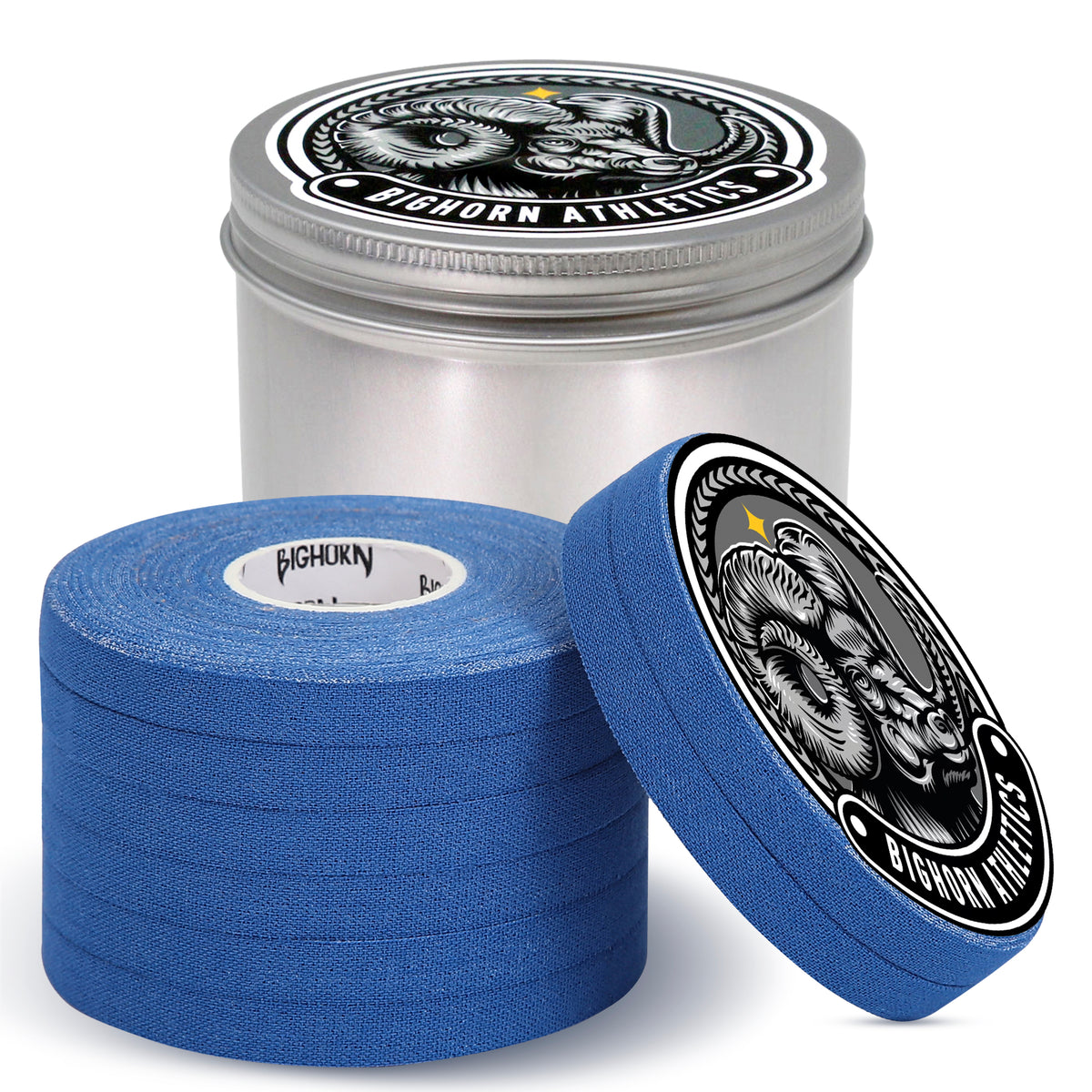 Jiu Jitsu Finger Tape with Tin Case, 8-Rolls, Blue