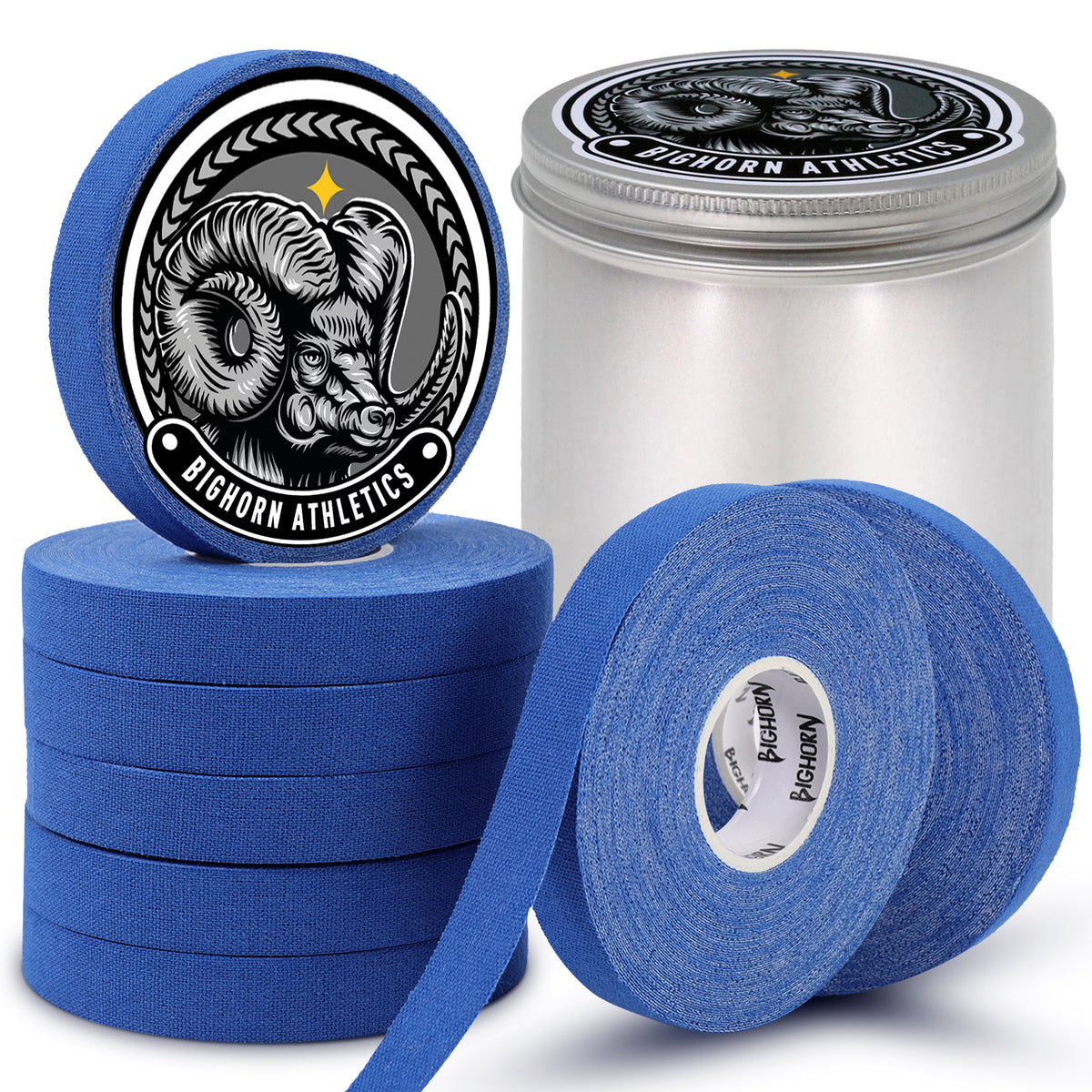 Jiu Jitsu Finger Tape with Tin Case, 8-Rolls, Blue