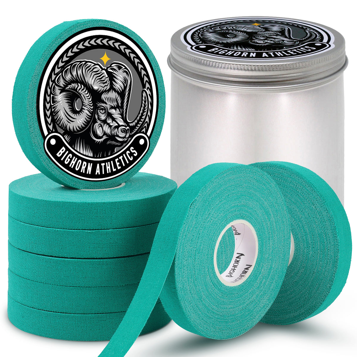 Jiu Jitsu Finger Tape with Tin Case, 8-Rolls, Green