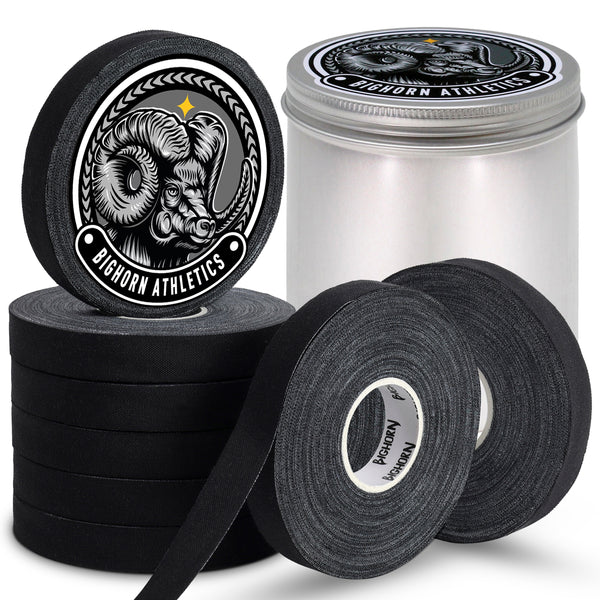 Jiu Jitsu Finger Tape with Tin Case, 8-Rolls, 0.5-Inch, Black