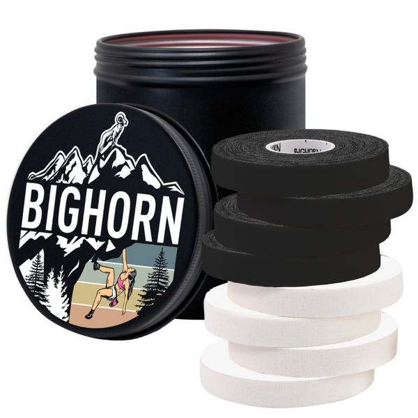Climbing Finger Tape with Female Tin Canister, 0.5-Inch, 8-Rolls, Black & White
