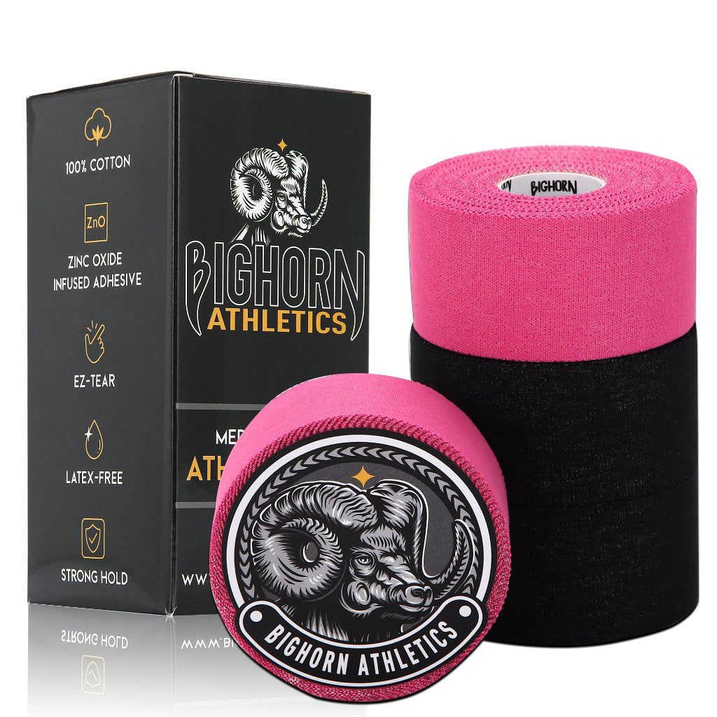 EZ-Tear Athletic Sports Tape, 1.5-Inch x 45-feet, 4-Rolls (Black &amp; Pink)