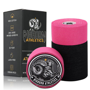 EZ-Tear Athletic Sports Tape, 1.5-Inch x 45-feet, 4-Rolls (Black & Pink)