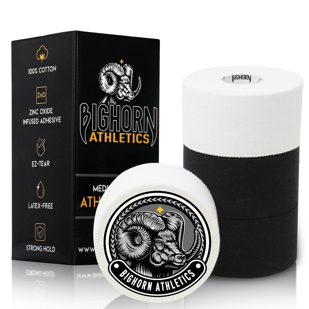 EZ-Tear Athletic Sports Tape, 1.5-Inch x 45-feet, 4-Rolls (Black/White)