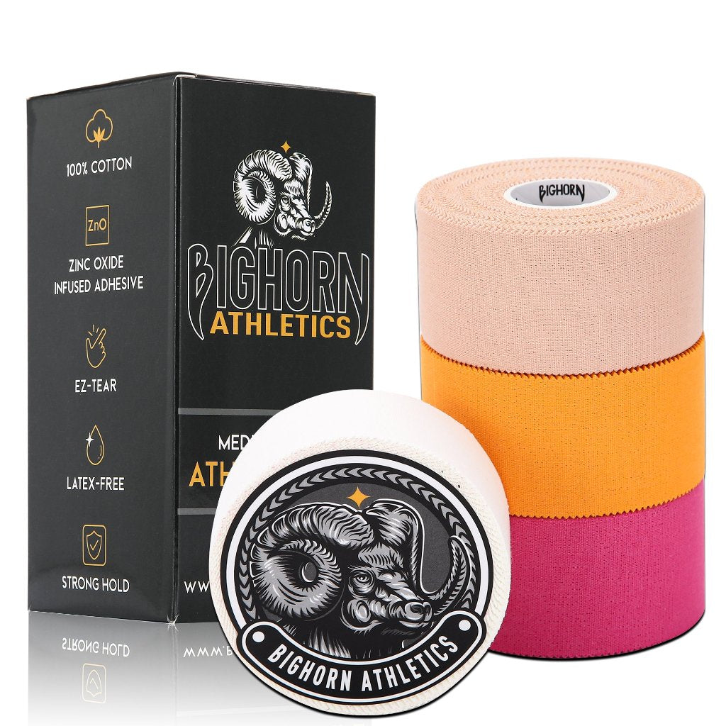 EZ-Tear Athletic Sports Tape, 1.5-Inch x 45-feet, 4-Rolls (Pink, White, Orange, Nude)