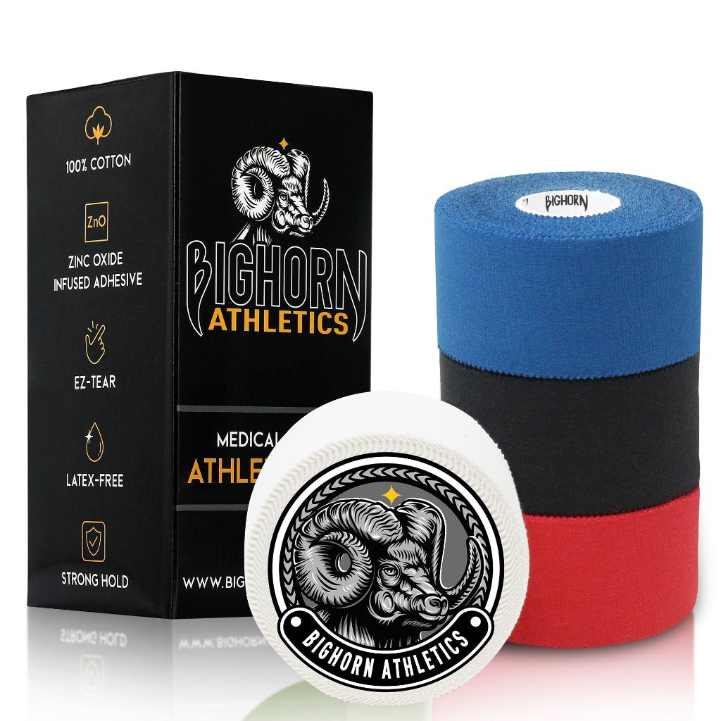 EZ-Tear Athletic Sports Tape, 1.5-Inch x 45-feet, 4-Rolls (Black/Blue/Red/White)