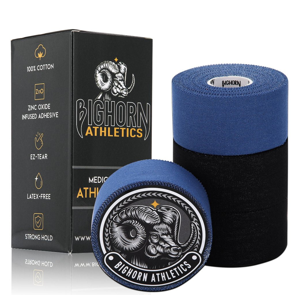 EZ-Tear Athletic Sports Tape, 1.5-Inch x 45-feet, 4-Rolls (Black &amp; Blue)