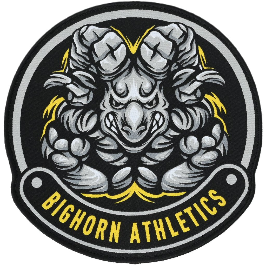 Bighorn Athletics Jiu Jitsu Circular Patch, Black &amp; Yellow Competition Series, Large, 6.5-Inch