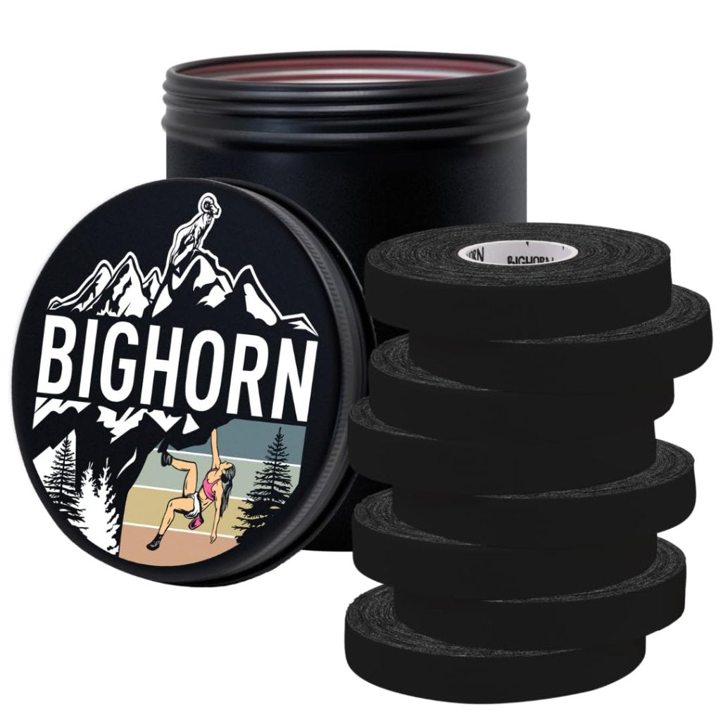 Climbing Finger Tape with Tin Canister, 0.5-Inch x 45-feet, 8-Rolls, Black