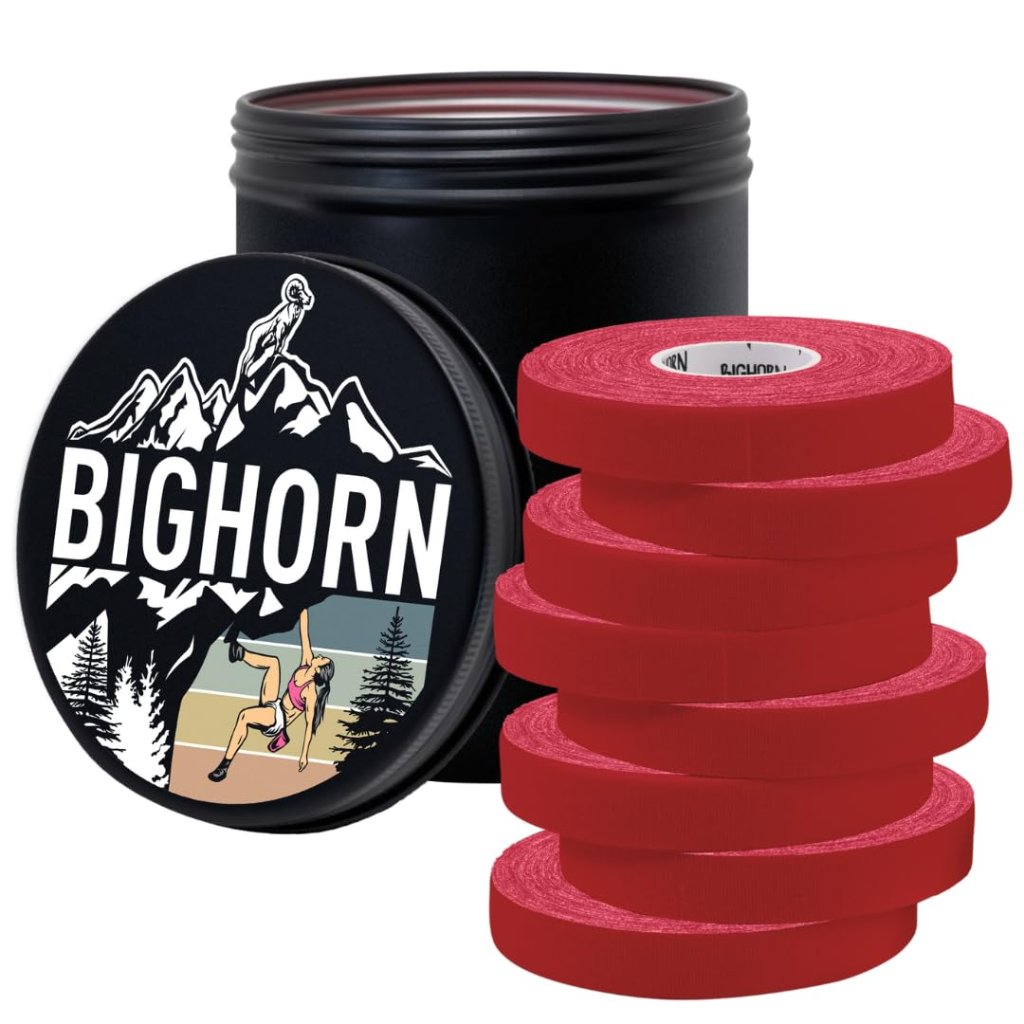 Climbing Finger Tape with Tin Canister, 0.5-Inch x 45-feet, 8-Rolls, Red