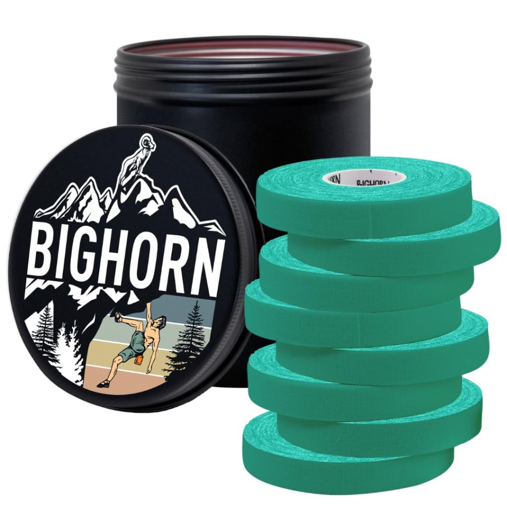 Climbing Finger Tape with Tin Canister, 0.5-Inch x 45-feet, 8-Rolls, Green