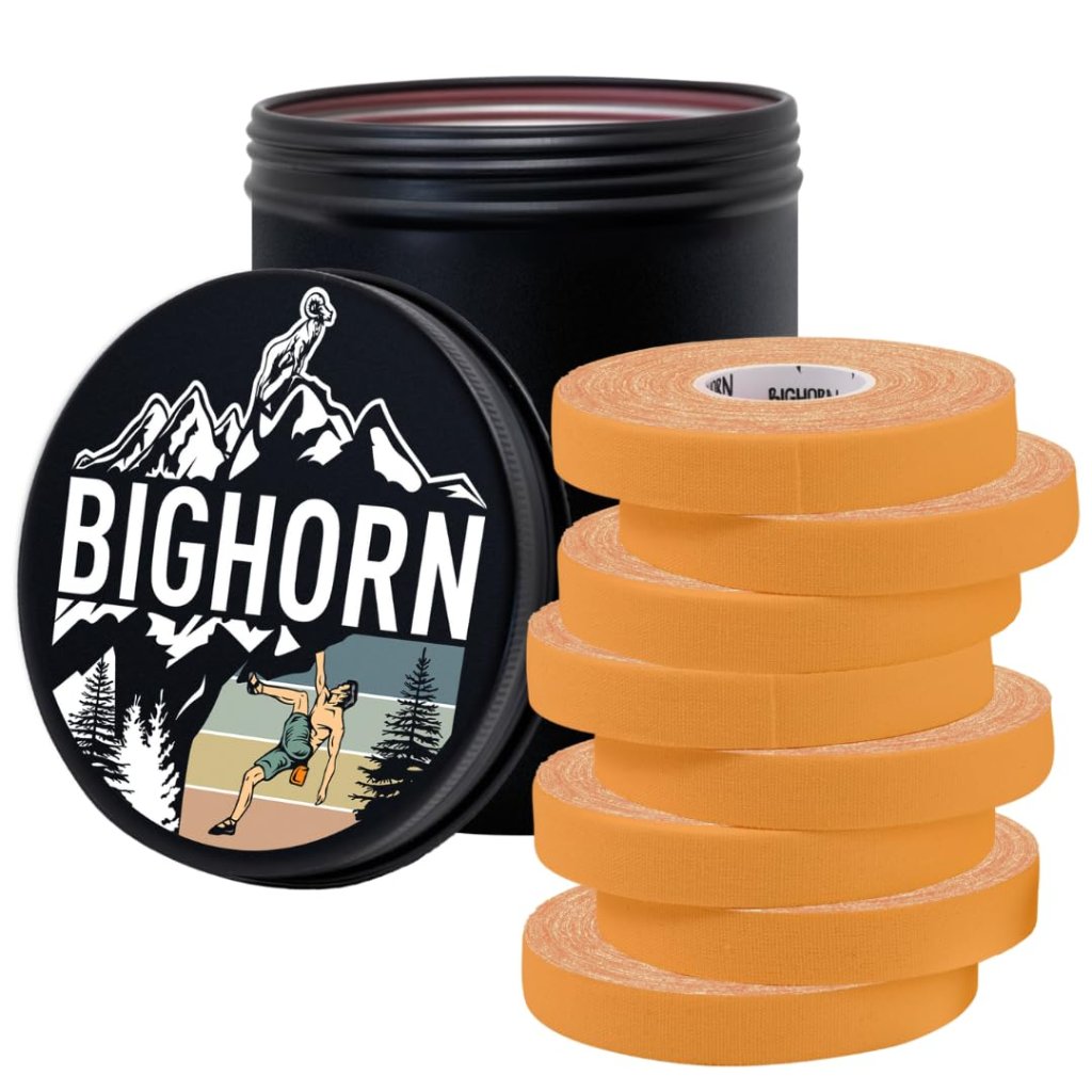 Climbing Finger Tape with Tin Canister, 0.5-Inch x 45-feet, 8-Rolls, Orange