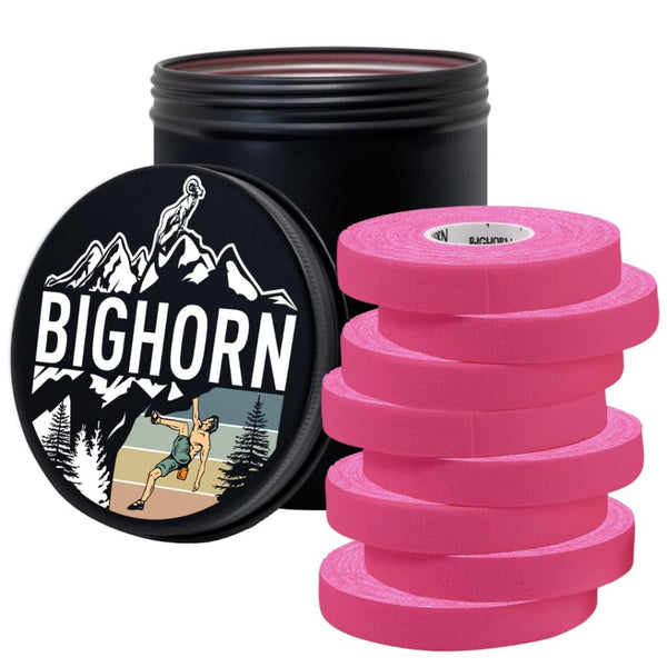 Climbing Finger Tape with Male Tin Canister, 0.5-Inch x 45-feet, 8-Rolls, Pink