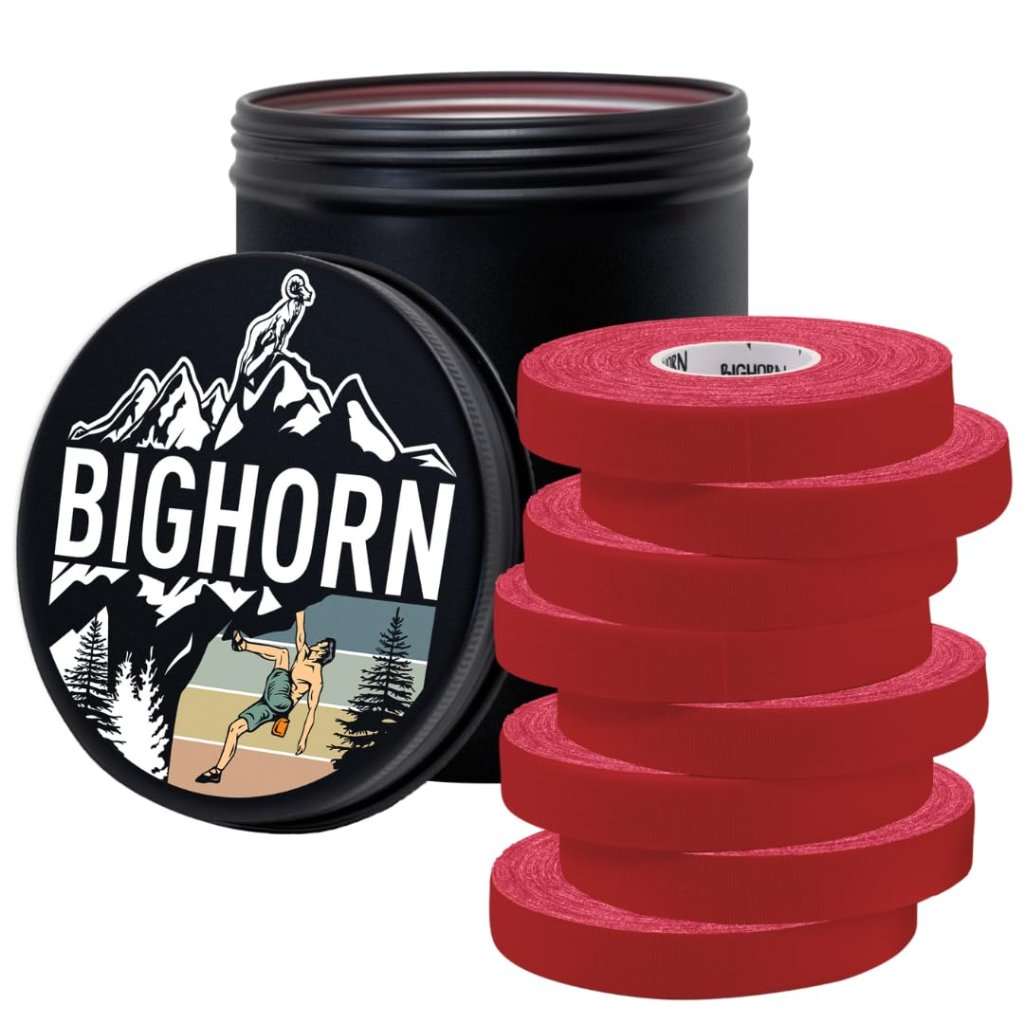 Climbing Finger Tape with Tin Canister, 0.5-Inch x 45-feet, 8-Rolls, Red