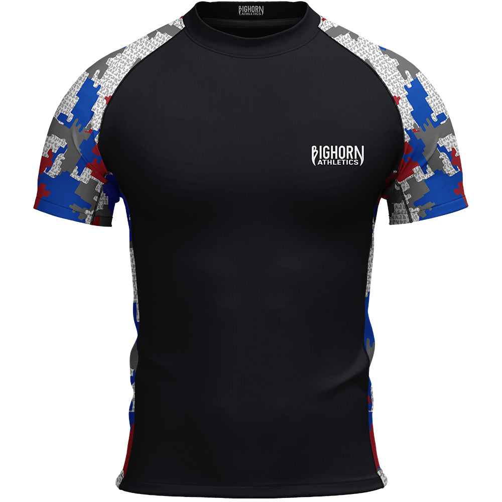 Jiu Jitsu Rash Guard – Red/White/Blue Camo
