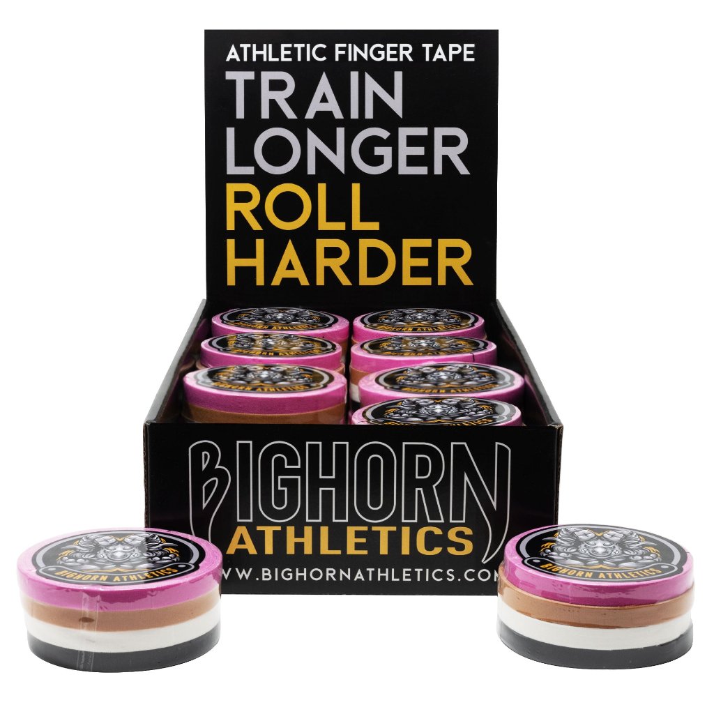 Bulk Competition Jiu-Jitsu Finger Tape - 16-Bundles, 0.3-Inch Width, Assorted Black/White/Pink/Nude