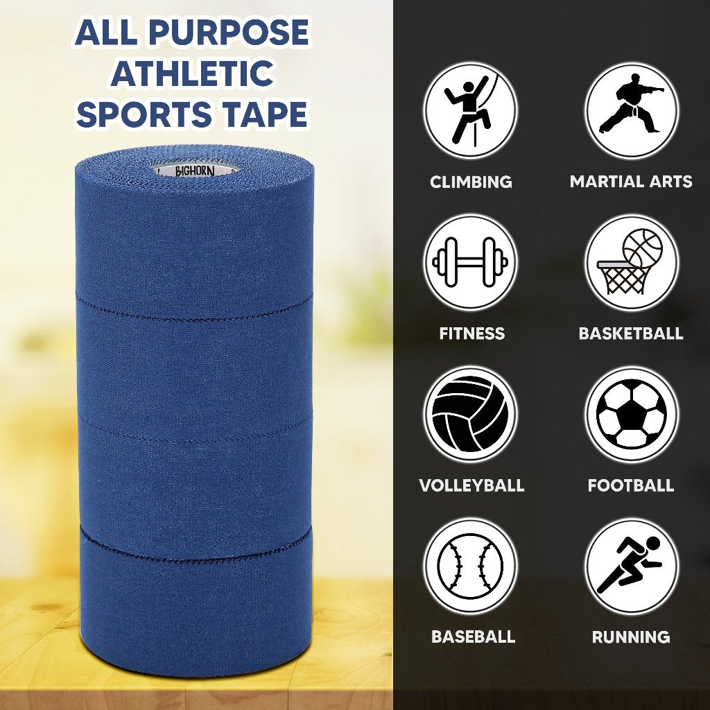 EZ-Tear Athletic Sports Tape, 1.5-Inch x 45-feet, 4-Rolls (Blue)