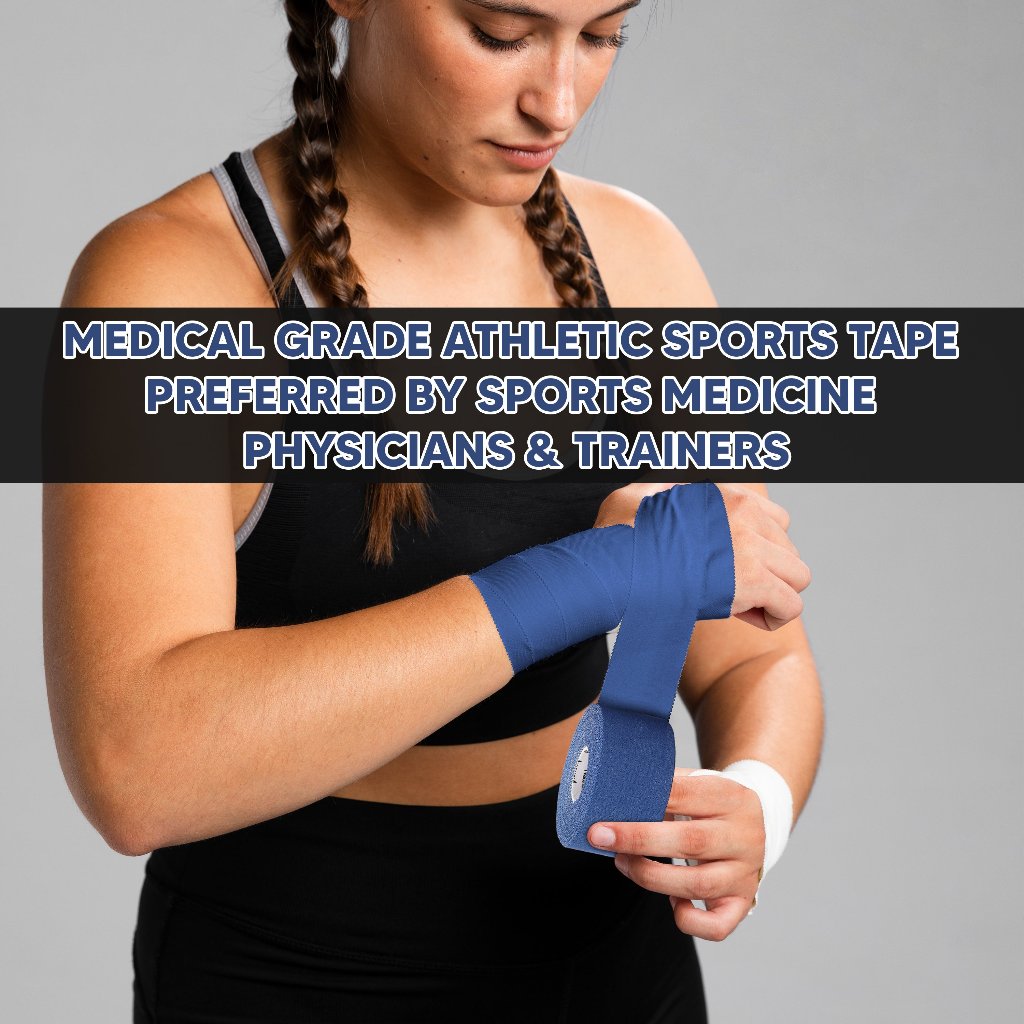 EZ-Tear Athletic Sports Tape, 1.5-Inch x 45-feet, 4-Rolls (Blue)