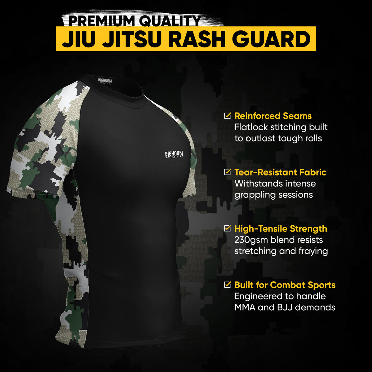 Jiu Jitsu Rash Guard – Green Camo