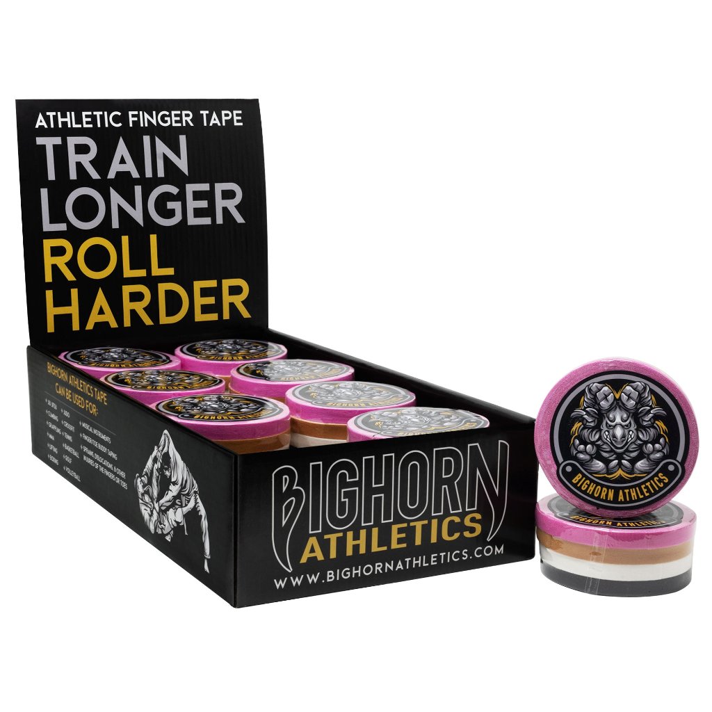 Bulk Competition Jiu-Jitsu Finger Tape - 16-Bundles, 0.3-Inch Width, Assorted Black/White/Pink/Nude