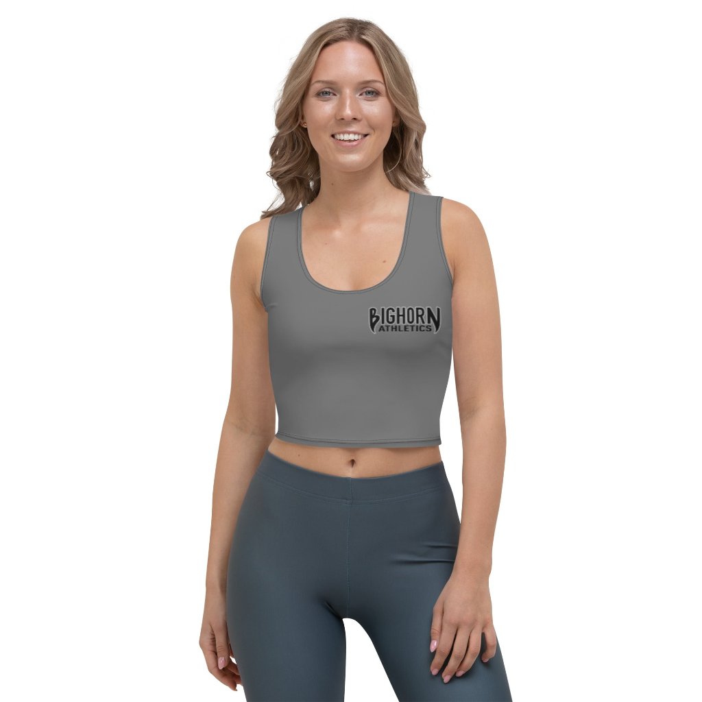 "Desert Tough Jiu Jitsu" Women's Workout Crop Top (Grey)