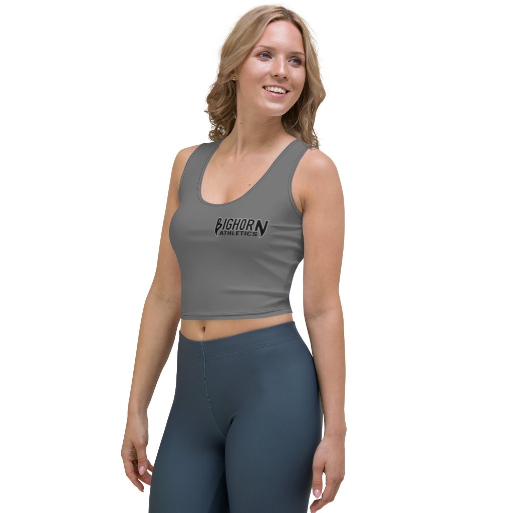 &quot;Desert Tough Jiu Jitsu&quot; Women&#39;s Workout Crop Top (Grey)