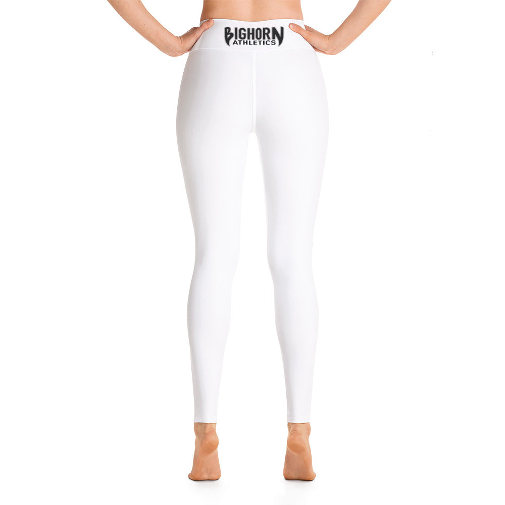 "Iron Sharpens Iron" Women's Yoga Leggings with Pockets (White)