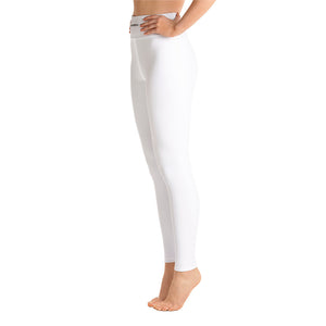 "Iron Sharpens Iron" Women's Yoga Leggings with Pockets (White)