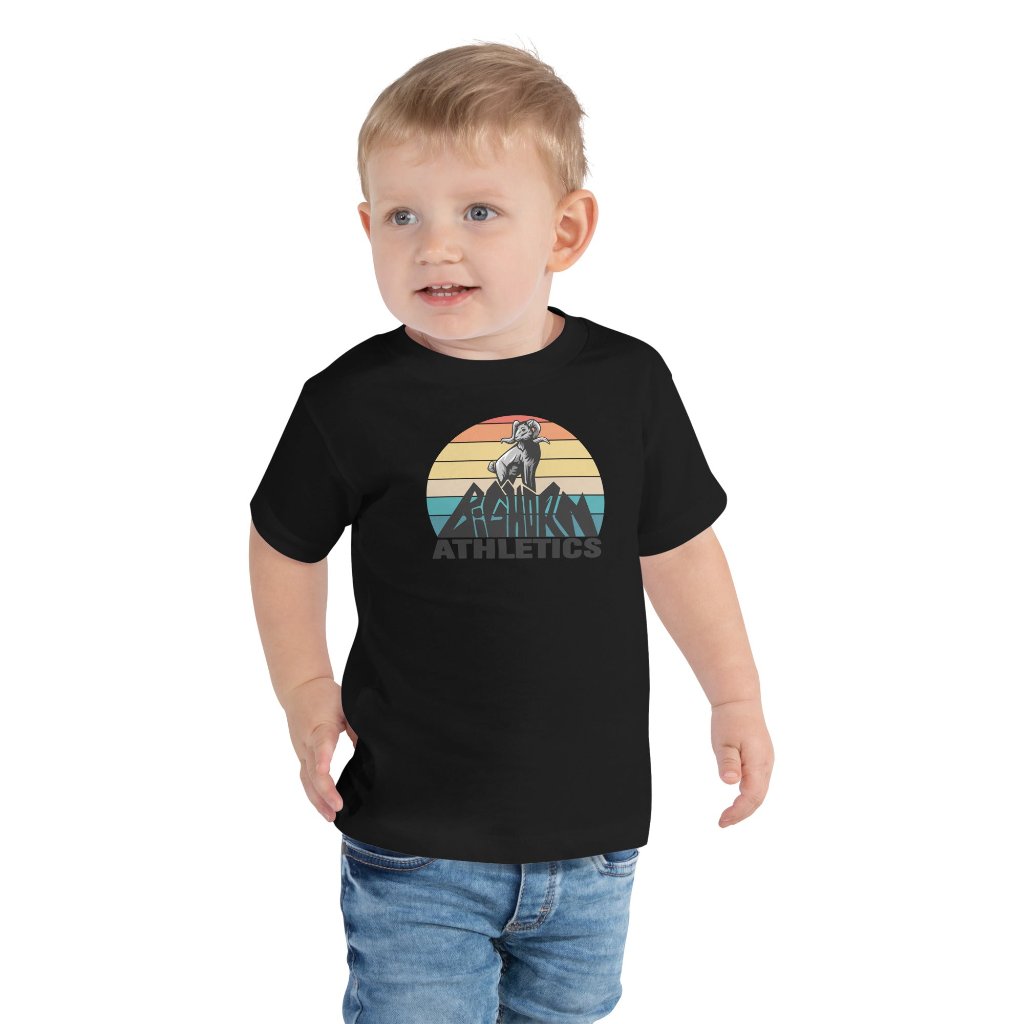 Retro Bighorn Sheep Mountain, Toddler Short Sleeve Tee