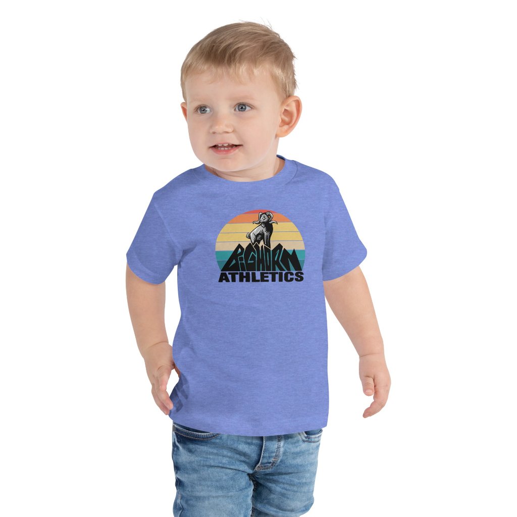 Retro Bighorn Sheep Mountain, Toddler Short Sleeve Tee