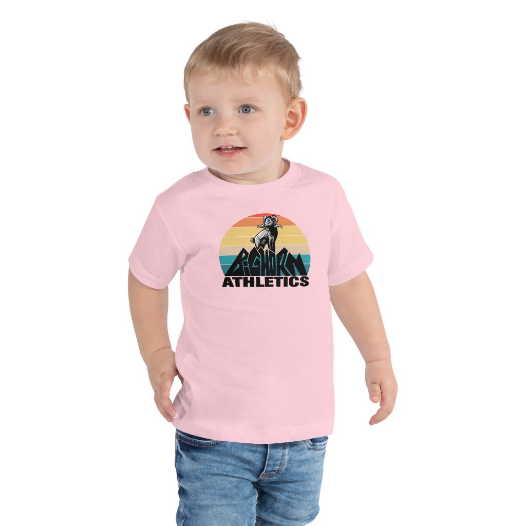 Retro Bighorn Sheep Mountain, Toddler Short Sleeve Tee