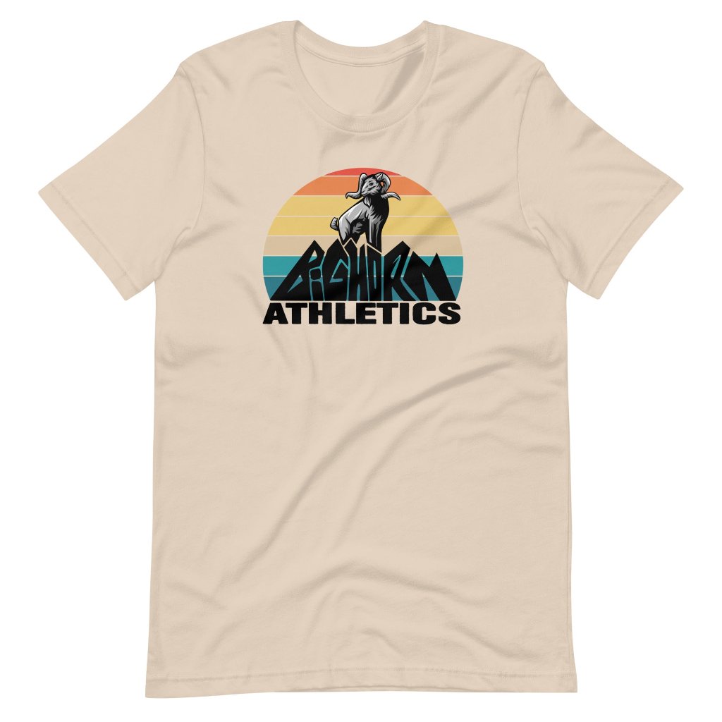 Men&#39;s Retro Bighorn Sheep Mountain, Pre-Shrunk T-Shirt